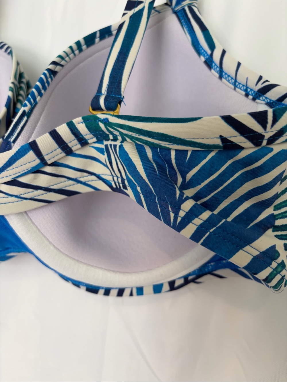 Bleu Rod Beattie Blue & White Leaf-Print Support Bikini Top and swim bottoms - Picture 6 of 15
